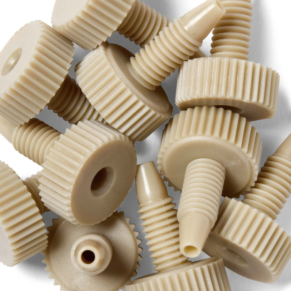 HPLC PEEK-Anschluss mit großem Kopf und Fingertight-Anschluss (10-32 UNF für Schläuche mit 1/16 Zoll Außendurchmesser)