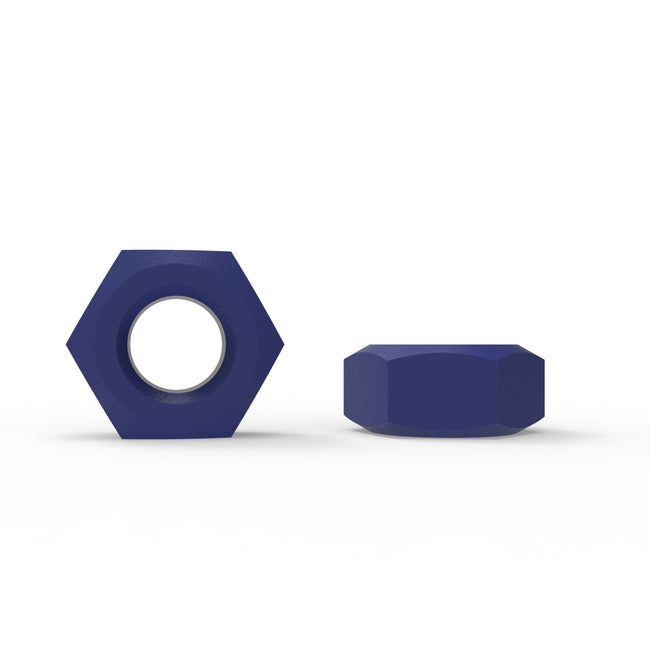 PTFE Coated Teflon Stainless Steel Hexagon Nuts Blue - DIN 934