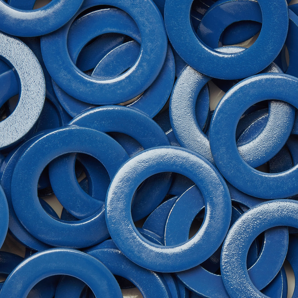 Rondelles plates en acier inoxydable avec revêtement PTFE et Téflon bleu - DIN 125 A